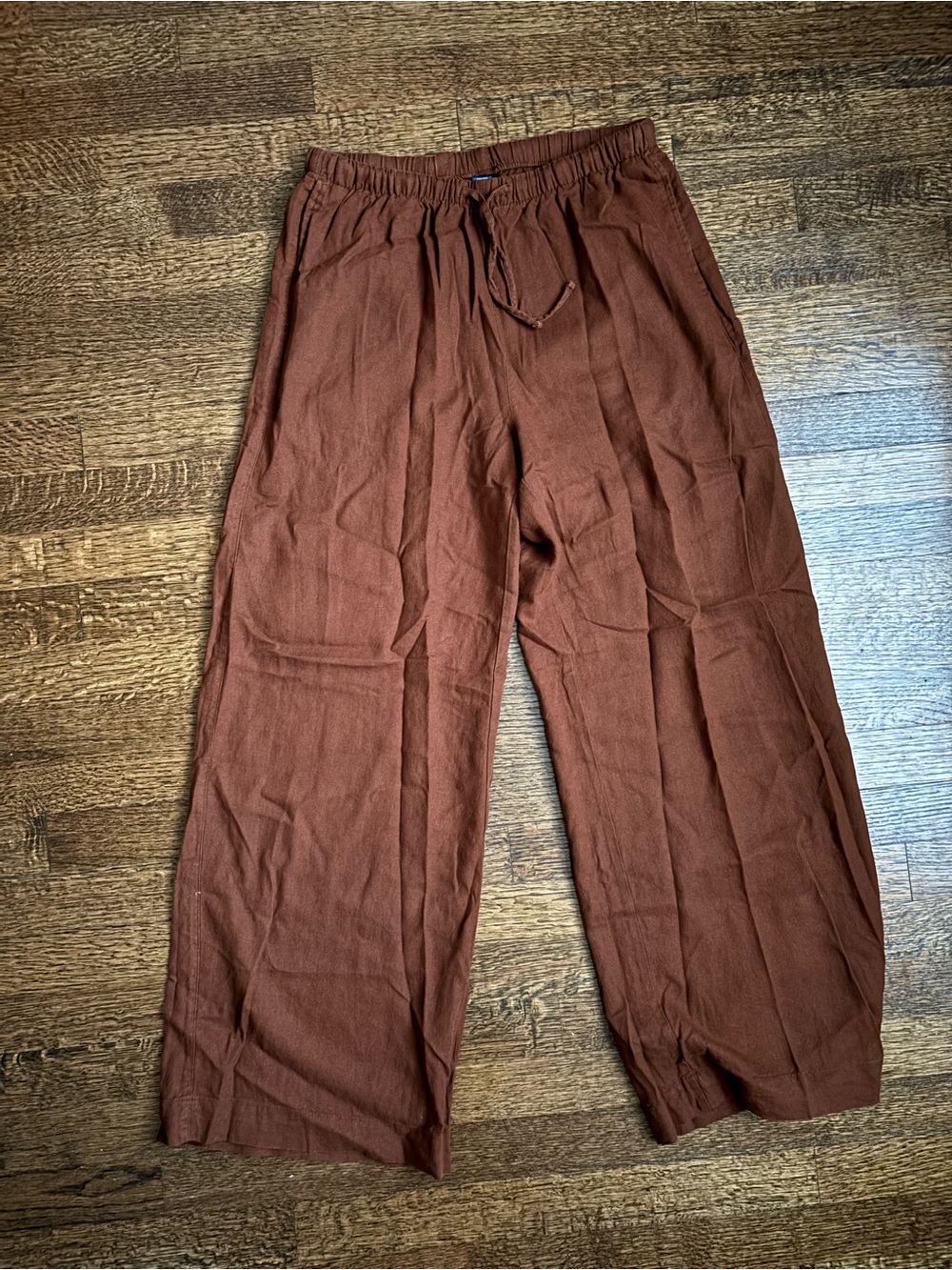 Old Navy high Drawstring Wide-Leg Chinos - Rust Brown